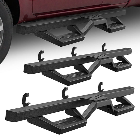 6" Running Boards for 2019-2026 Chevy Silverado Sierra 1500 Double Cab Drop Step