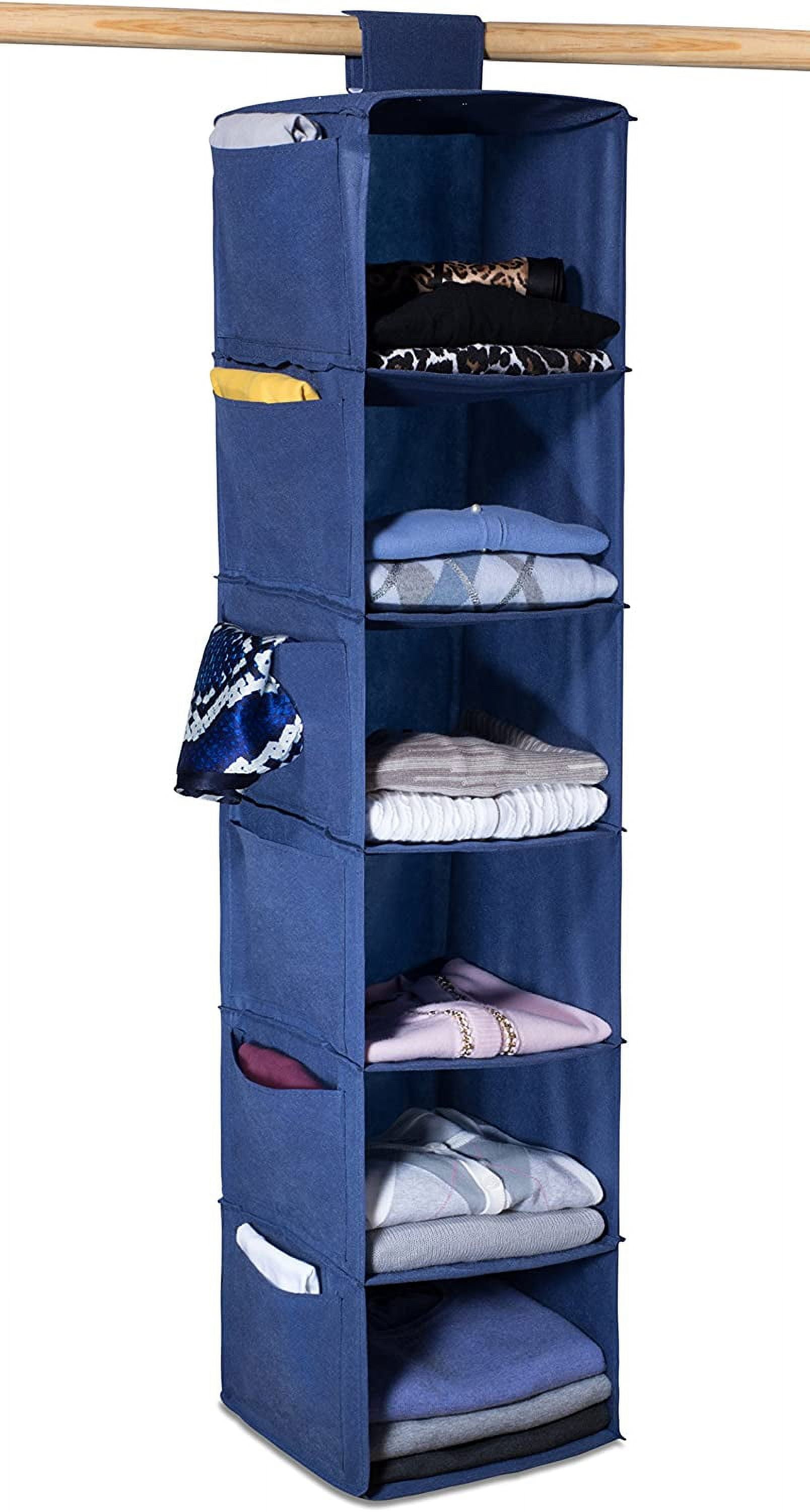 6 SHELF HANGING SWEATER CLOSET CLOTHING ORGANIZER BLUE Walmart