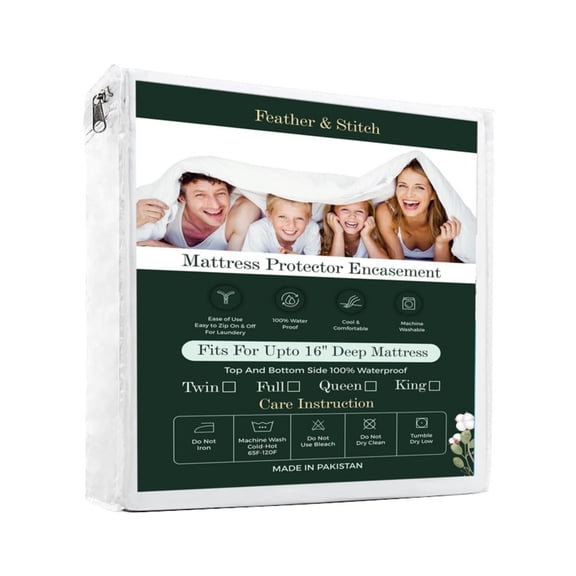 6-Side Zippered Mattress Encasement, Queen 100% Waterproof Mattress Protector