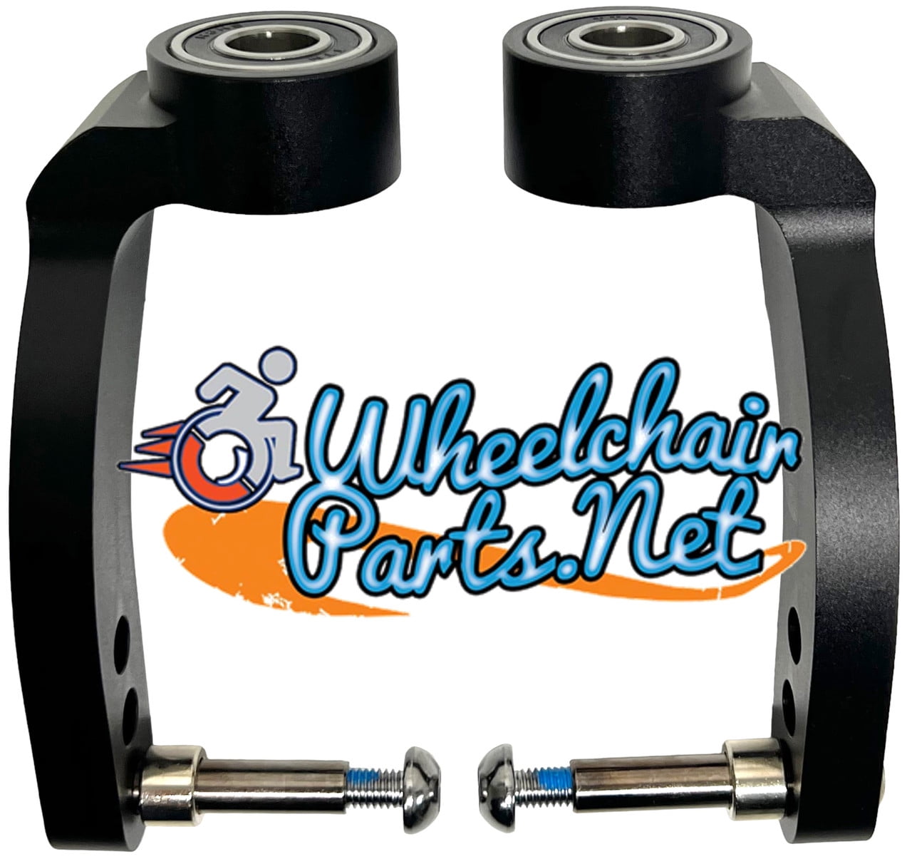 6" SINGLE SIDED Aluminum Caster Fork. Fits 3", 4", 5" and 6" Wheels. Black Color