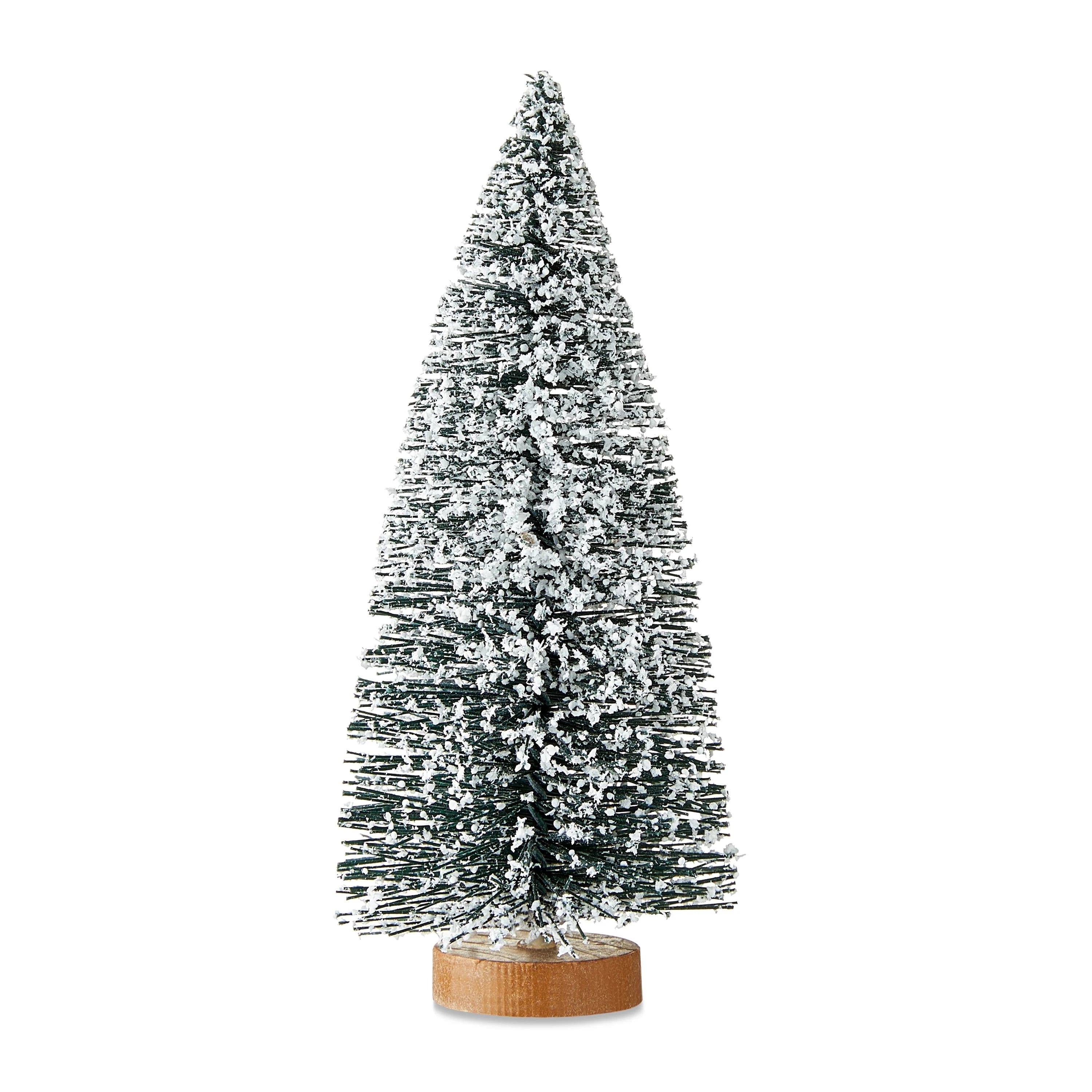 Snow-Flocked Christmas Village Pine Tree, Green, 6", by Holiday Time