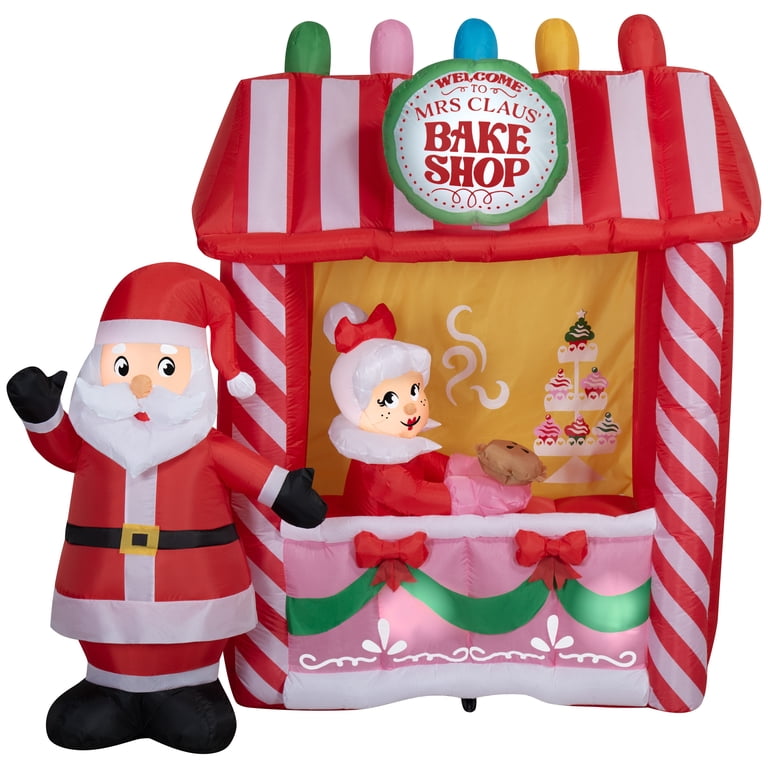 5.9 ft Santa and Mrs. Claus Bake Shop Christmas Airblown Yard