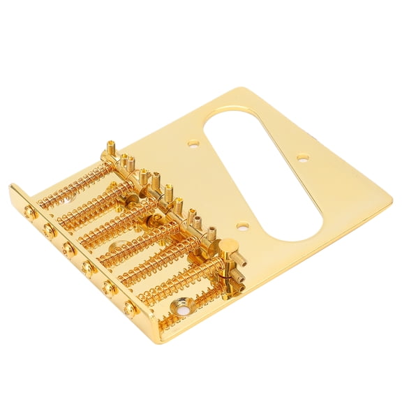 6 Saddle Guitar Bridge with Single Coil Pickup Slot for TL Telecaster Style Electric Guitar High Stability Top Loading Hardtail Bridge Parts, Gold (3.94 x 3.15 x 0.43 inches / 10 x 8 x 1.1 cm)