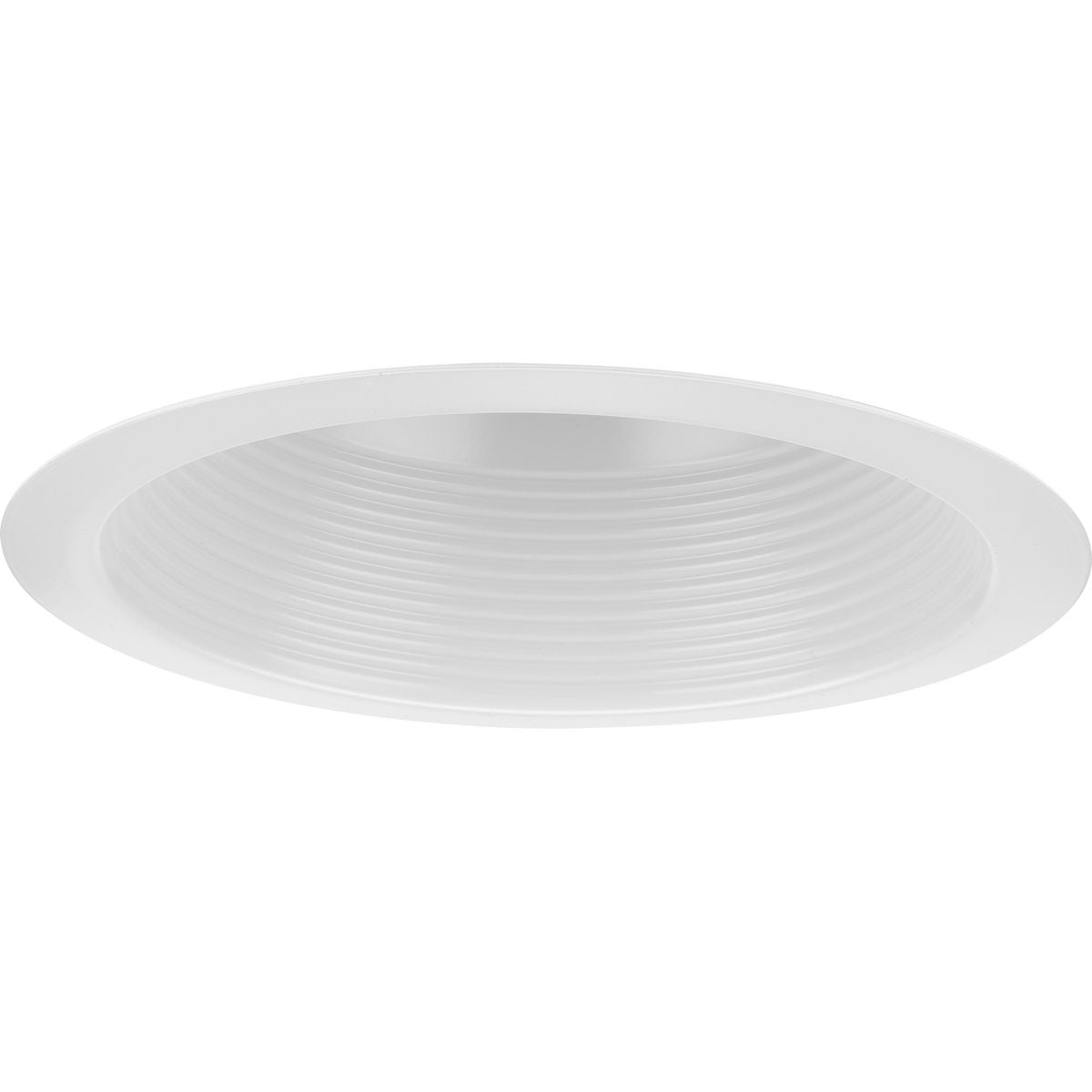 6" Satin White Aluminum Recessed Step Baffle Trim