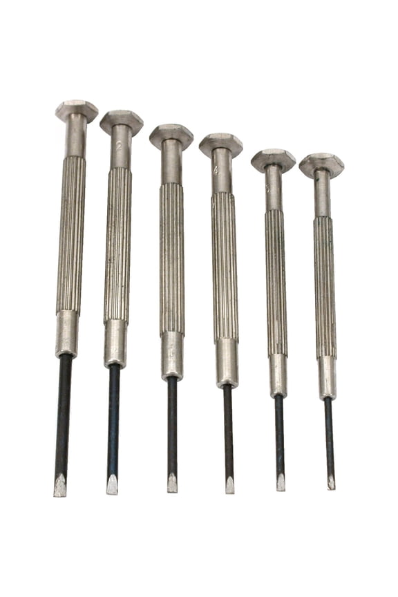 6 Screwdrivers Set Fixed Blade Watch Jeweler Tools Flat