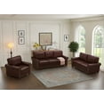 thumbnail image 1 of 5-Seat Modular Sectional Sofa with Storage Boxes, Faux Leather Mid Century Modern Couches, Comfy Cloud Couch with Nails Decoration and Wood Legs for Living Room, Burgundy, 1 of 7
