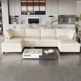 thumbnail image 1 of 6 Seat Modular Sectional Sofa with Convertible Sofa Seat for Storage, Fabric Sofa Set with Sleeper Sofa Bed for Living Room, Beige, 1 of 9