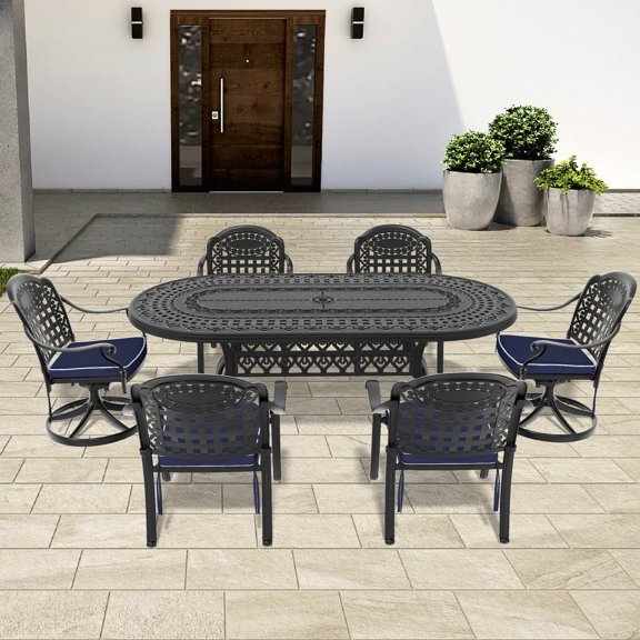 6-Seater Aluminum Set - Corrosion Resistant - Outdoor Relaxation - Easy to Assemble