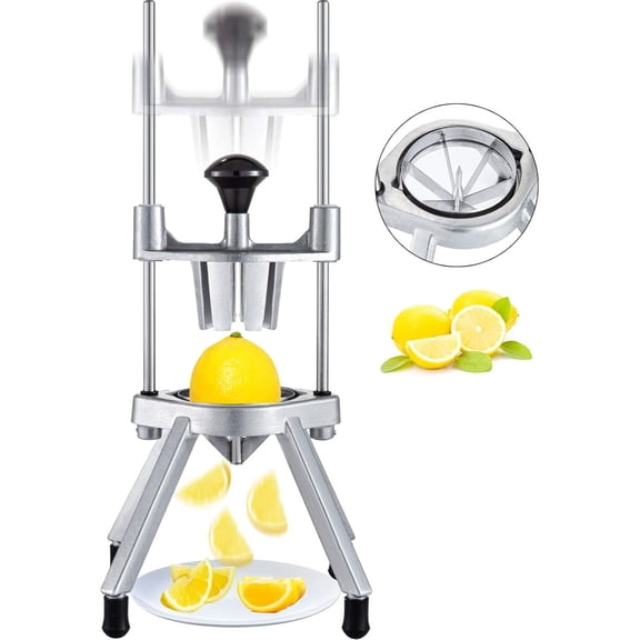 6-Section Commercial Easy Wedger Stainless Steel Blade Fruit Lime Slicer, Lemon Cutter for Home Bar Restaurant