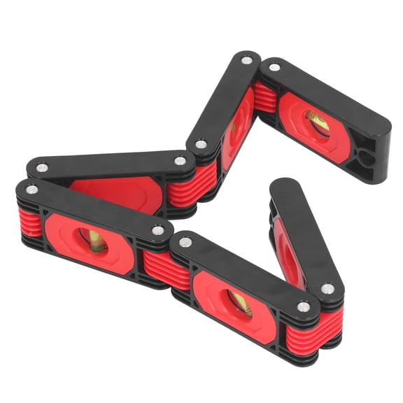 6-Section Magnetic Folding Level Ruler, 28.3 Inch Aluminum Alloy Multi-Angle Measuring Tool with ABS Connectors for Woodworking and Plumbing 72cm
