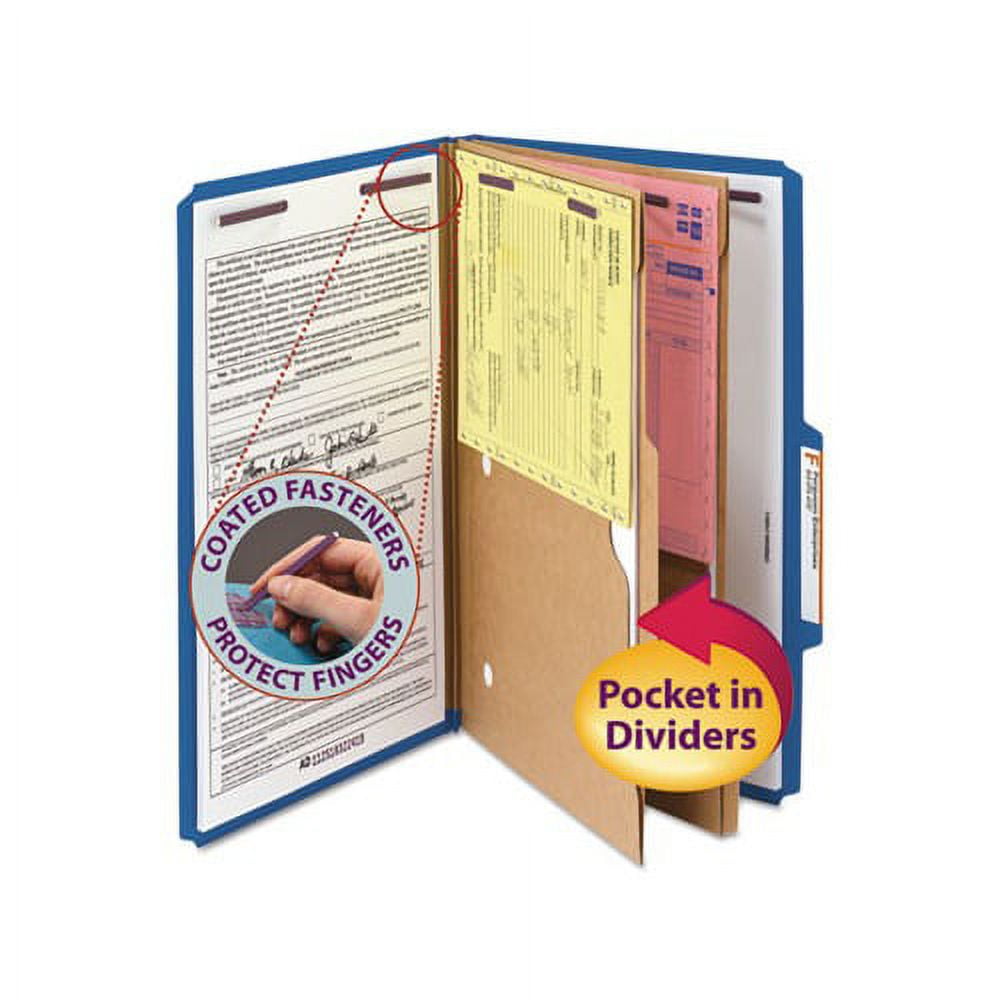 6-Section Pressboard Top Tab Pocket-Style Classification Folders w ...