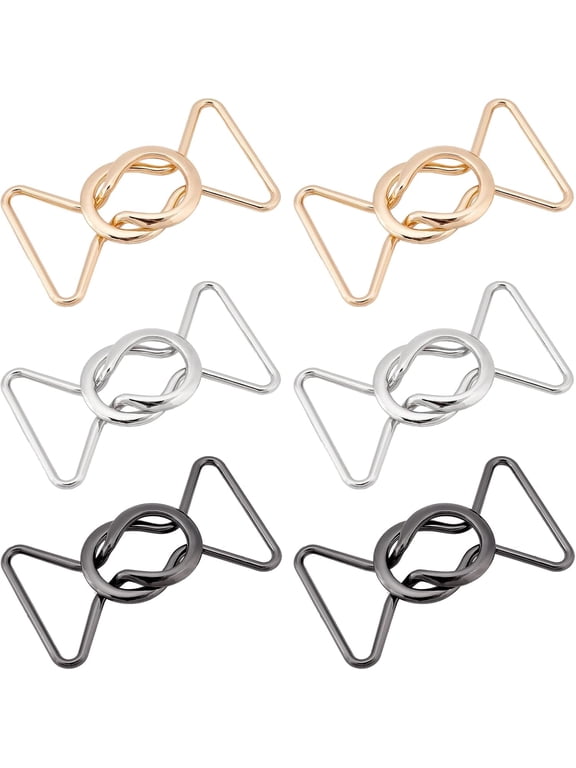 6 Set 3 Colors Interlocking Metal Buckle 2x1.6inch Interlocking Buckle Clasp Accessories for DIY Waist Belt Making 8mm ThickMixed Color