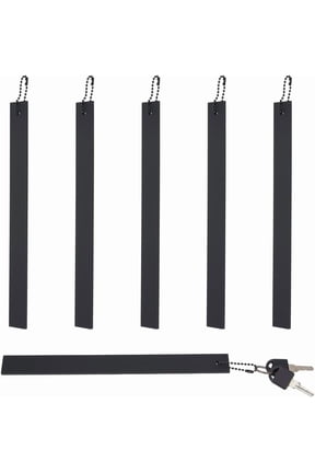 6 Set Commercial Grade Large Keychain Slim Long Keychain Black Heavy Duty Giant Metal Key Chain Not Lose Key Giant Metal Key holder Key Holder for Business Restroom for Restrooms Public Rooms diy