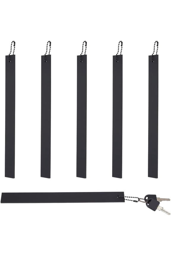 6 Set Commercial Grade Large Keychain Slim Long Keychain Black Heavy Duty Giant Metal Key Chain Not Lose Key Giant Metal Key holder Key Holder