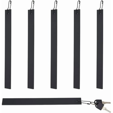 6 Set Commercial Grade Large Keychain Slim Long Keychain Black Heavy Duty Giant Metal Key Chain Not Lose Key Giant Metal Key holder Key Holder