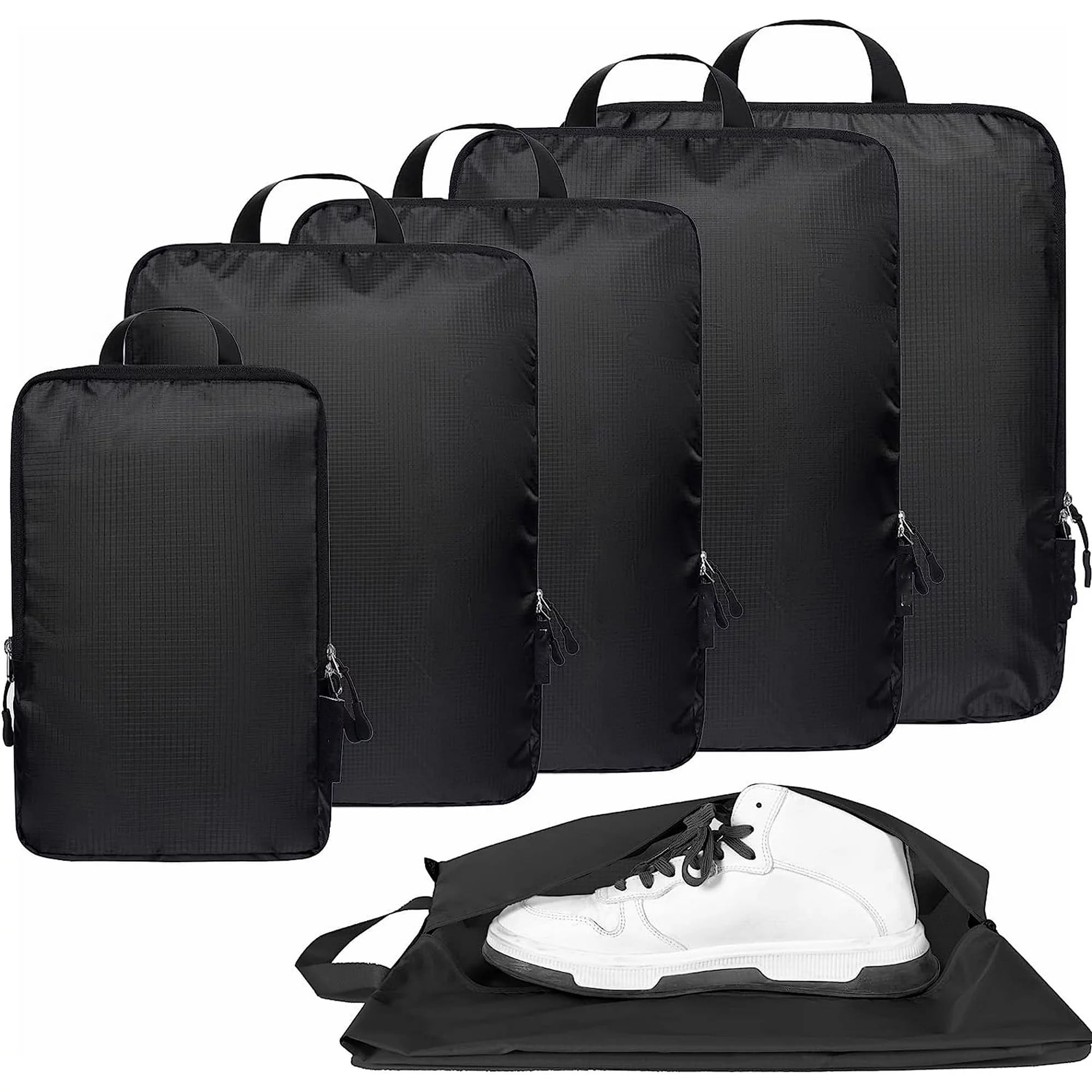 6 Set Compression Packing Cubes, Packing Organizer with Shoe Bag for