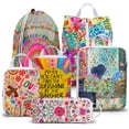 thumbnail image 1 of 6 Set Compression Packing Cubes for Suitcase,Travel Essentials,Boho Floral Packing Cubes for Travel, Organizer Bags for Backpack/Carry-On Luggage,Ultralight and Waterproof, 1 of 6