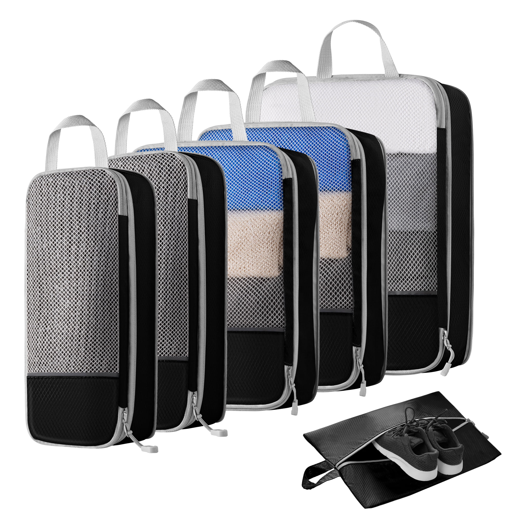 6 Set Compression Packing Cubes for Suitcases, Extensible Travel ...