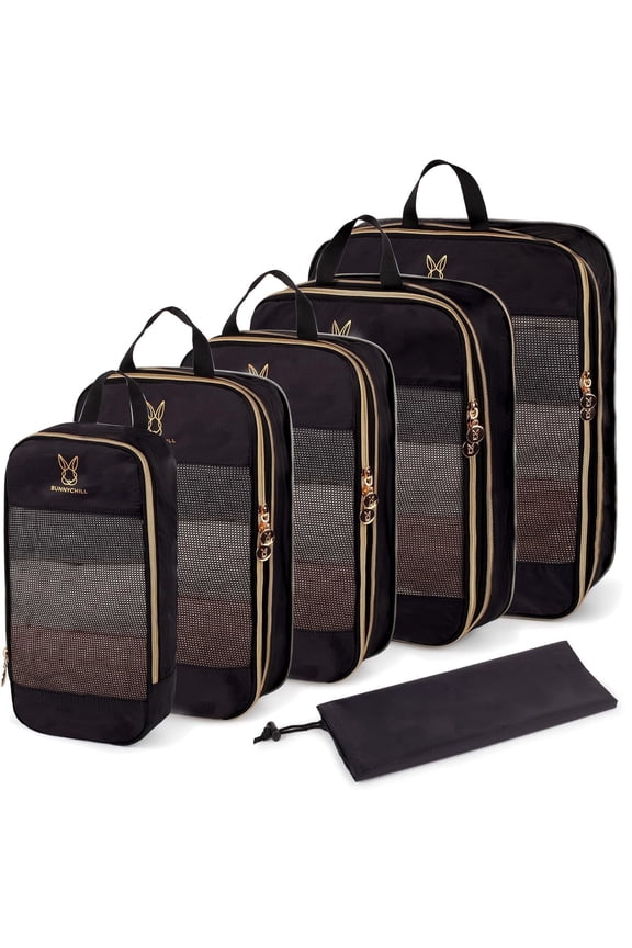 6 Set Expandable Compression Packing Cubes, Lightweight Travel Organizer Bags
