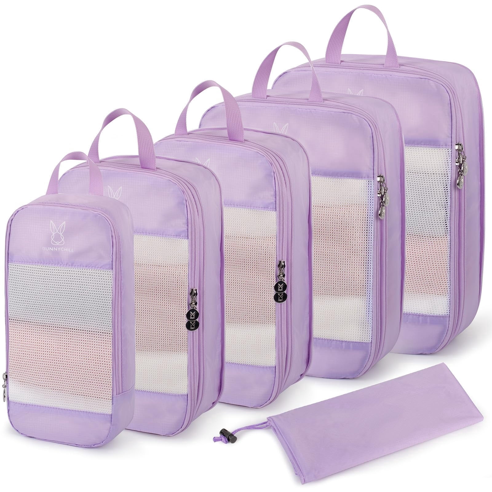 TRIPGEAR 6 Set Expandable Compression Packing Cubes, Lightweight Travel Organizer Bags