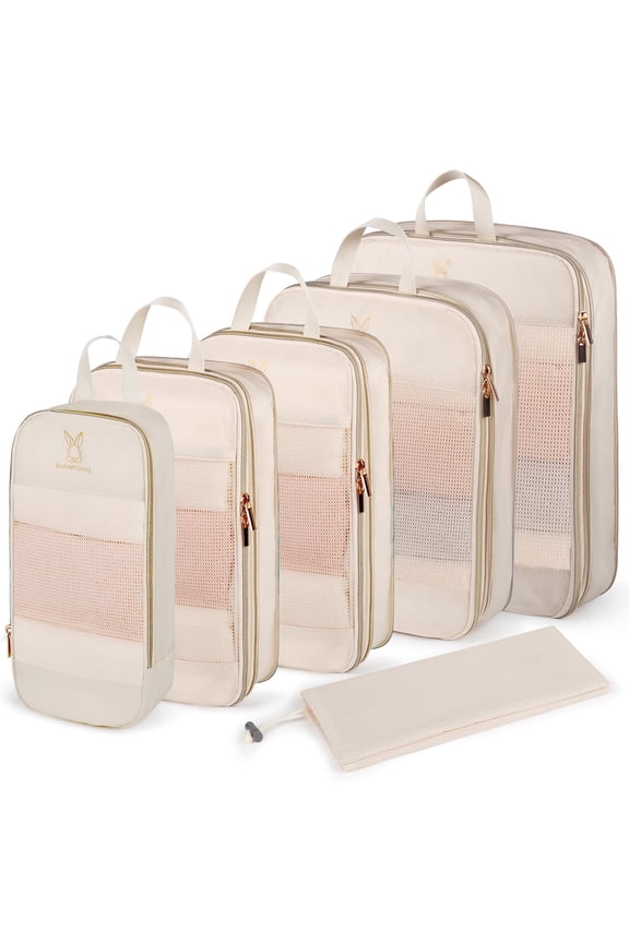 6 Set Expandable Compression Packing Cubes, Lightweight Travel Organizer Bags