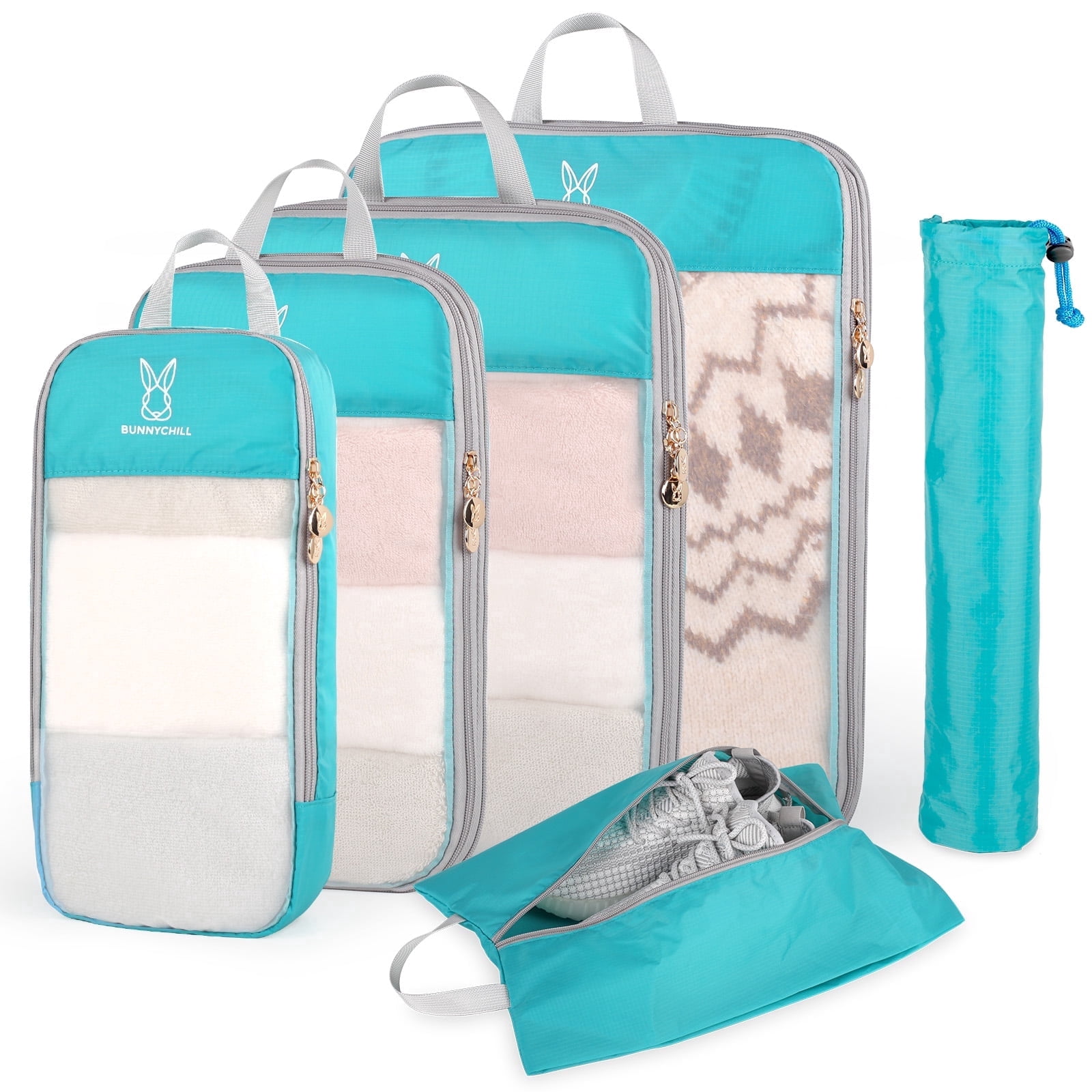 TRIPGEAR 6 Set Mesh Travel Packing Cubes,Lightweight Organizer Bags for Luggage Storage