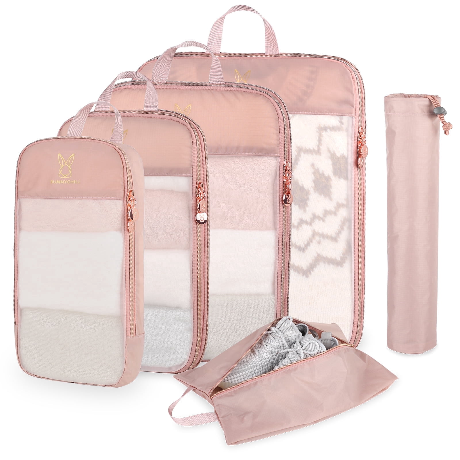 TRIPGEAR 6 Set Mesh Travel Packing Cubes,Lightweight Organizer Bags for Luggage Storage