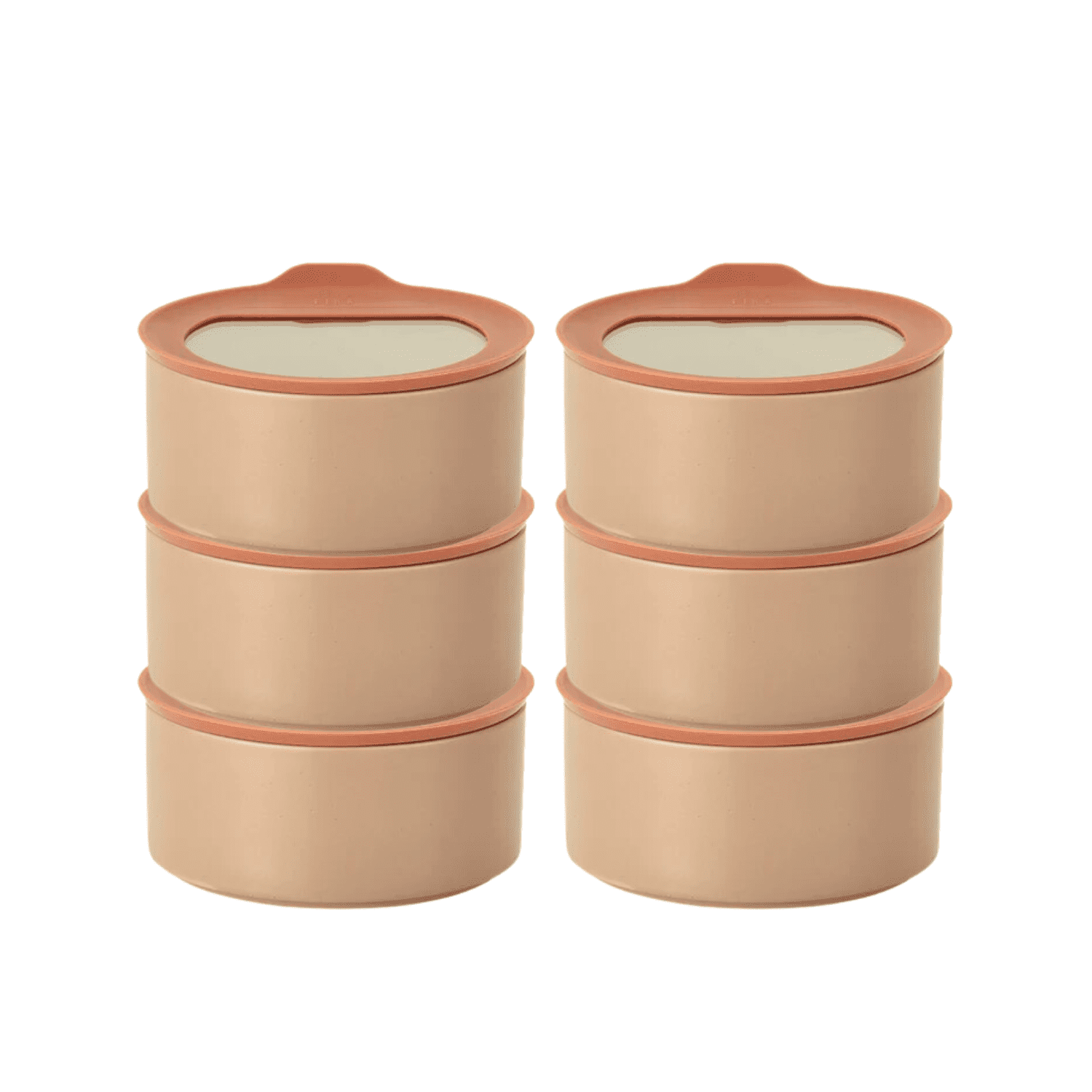 6 Set FIKA One Kitchen Ceramic Round Food Container Set with Glass Lid, Porcelain Prep, Mixing & Serving Bowls, Microwave, Oven & Dishwasher Safe Storage, Home Deco Canister (600ml / 0.63qt / 20oz) - Walmart.com