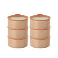 thumbnail image 1 of 6 Set FIKA One Kitchen Ceramic Round Food Container Set with Glass Lid, Porcelain Prep, Mixing & Serving Bowls, Microwave, Oven & Dishwasher Safe Storage, Home Deco Canister (600ml / 0.63qt / 20oz), 1 of 14