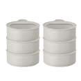 thumbnail image 1 of 6 Set FIKA One Kitchen Ceramic Round Food Container Set with Glass Lid, Porcelain Prep, Mixing & Serving Bowls, Microwave, Oven & Dishwasher Safe Storage, Home Deco Canister (700ml / 0.75qt / 24oz), 1 of 13
