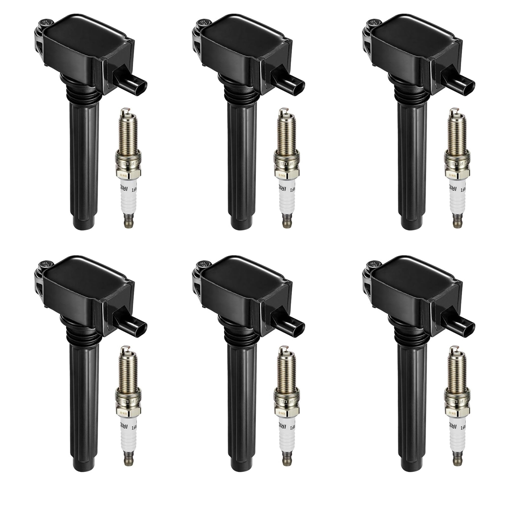 6 Set of Ignition Coil Pack UF648 and Iridium Spark Plugs 97390 Compatible with Chrysler 200 300 Dodge Challenger Avenger Jeep Grand Cherokee Wrangler Volkswagen Routan 3.2L 3.6L V6