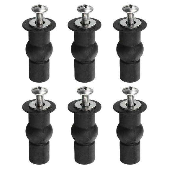 6 Set M6 Toilet Seat Hinges Screws, Hinge Bolt Screws Toilet Seat Fixings for Toilet Seat (Washer Dia: 14mm/0.55")