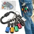 thumbnail image 1 of 6 Set Of 1/4 Inch Hex Shank Impact Drill Bit Holder Key Chain Alloy Drill Bit Holder With Black Carabiner For Functional Tool & Home, 1 of 5
