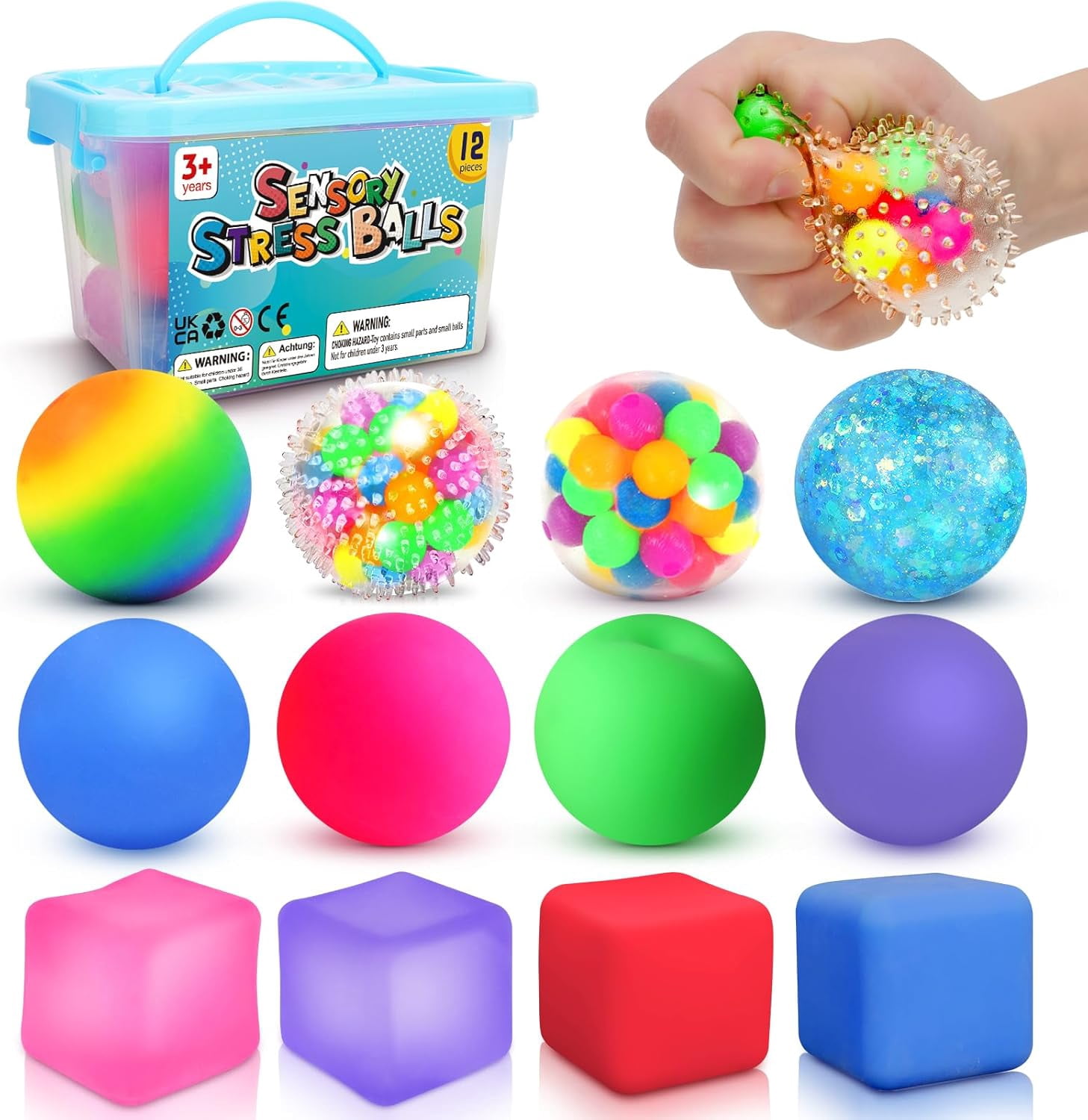 6 Set Squishy Sensory Stress Squeezing Balls forAdults: Best Calming ...