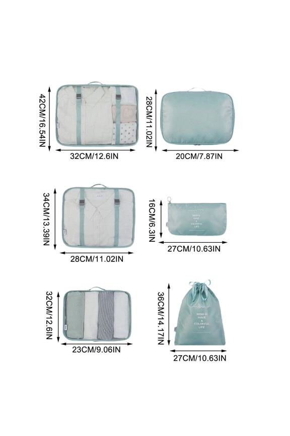 6 Set Travel Packing Bag, Multi Function Organizer Set, Luggage Storage Cubes, Lightweight Travel Pouch, Suitcase Sorting Bag, Portable Travel Organizer, Space Saving Storage Kit