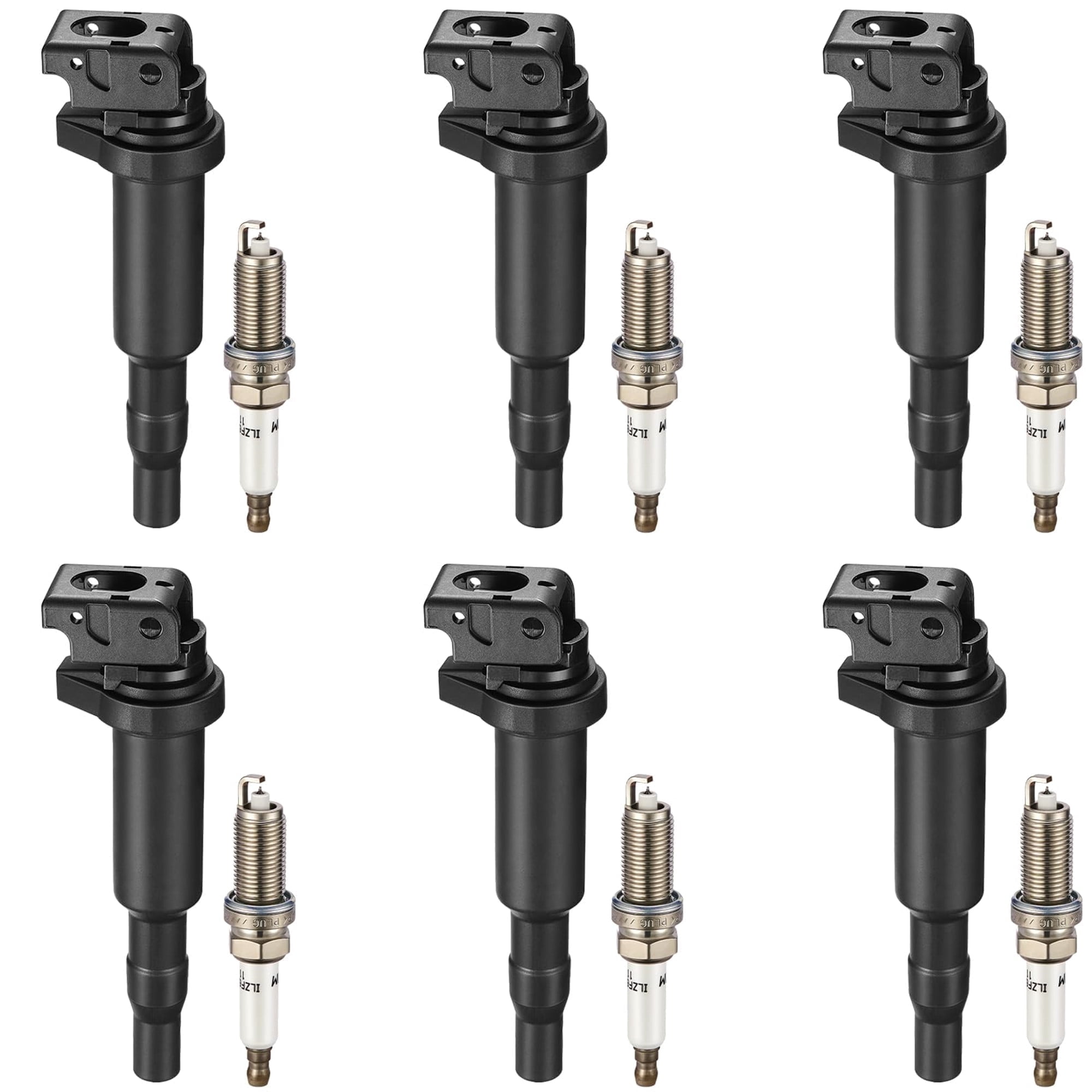 SPEEDWOW 6-Pack UF592 Ignition Coil Pack and 12137594937 Spark Plugs for BMW X3 X5 328i 128i 528i 530i Z4 330i 525i 325i 525xi 325xi 2.5L 3.0L L6 Replaces 12137594937 0221504470 12137562744