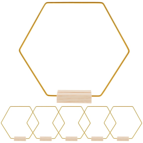 6 Set of Large Metal Floral Hoops Metal Hexagon Shaped Floral Hoops Diy Dream Catcher Rings