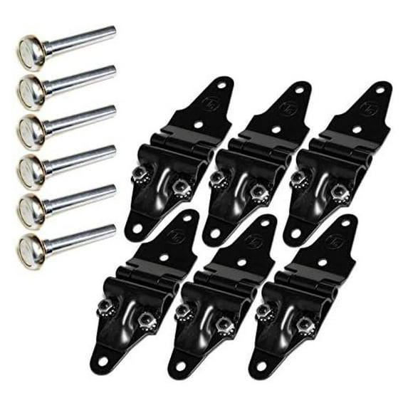 6 Set x Transglobal Mild Steel Roll Up End Hinge (Black)+Steel (1.00") Works with Freight Trailer Truck Roll Up Door (-1209-A, -61174)