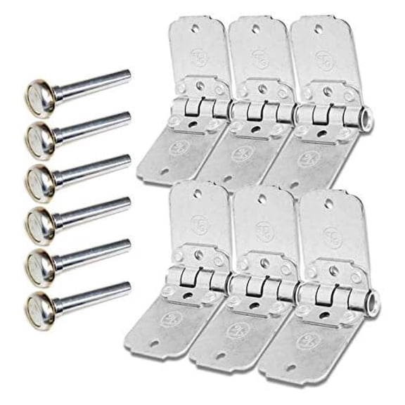 6 Set x Transglobal Mild Steel Roll Up End Hinge (Metallic)+Steel (1.00") Works with Freight Trailer Truck Roll Up Door (-69035, -61174)