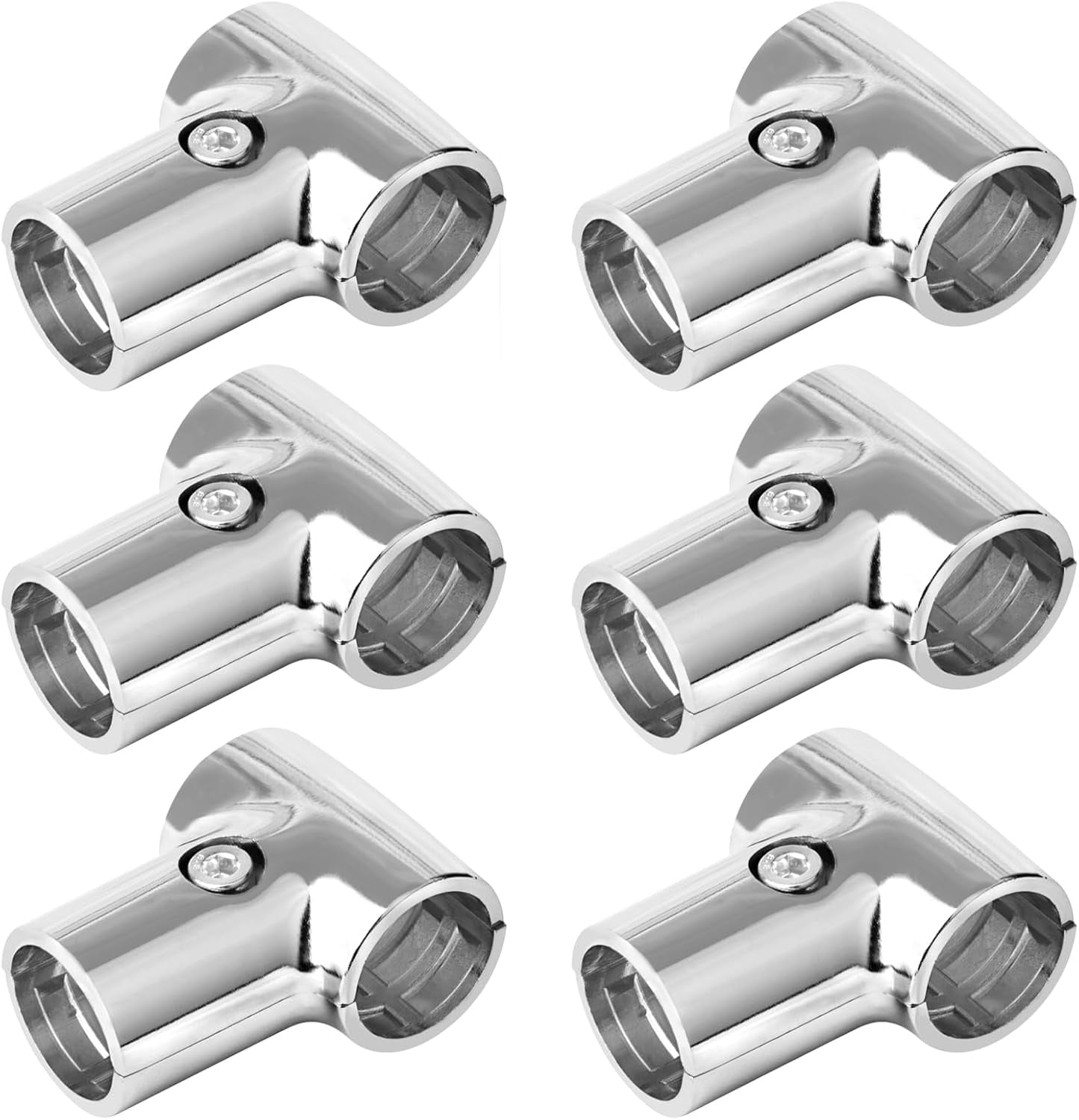 Chain Link Fence Clamp 6-Pack Aluminum Tee Pipe Clamps - 1-1/4