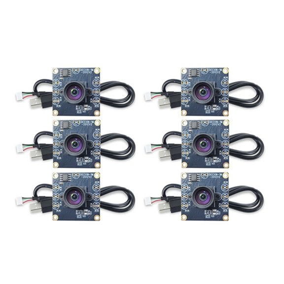6 Sets 100 Degree Camera Module 1MP OV9732 1280x720 USB Free Driver Manual Focus with 2M USB Cable for WinXP/7/8/10,6 * OV9732 camera module 6 * USB 2M cable,As Shown