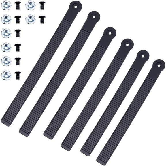 6 Sets 3 Sizes Snowboard Binding Straps Replacement 206/227/264mm Snowboard Ladder Strap Binding PVC Elastic Strap-in Snowboard Binding Straps for Snowboard Binding Replacement