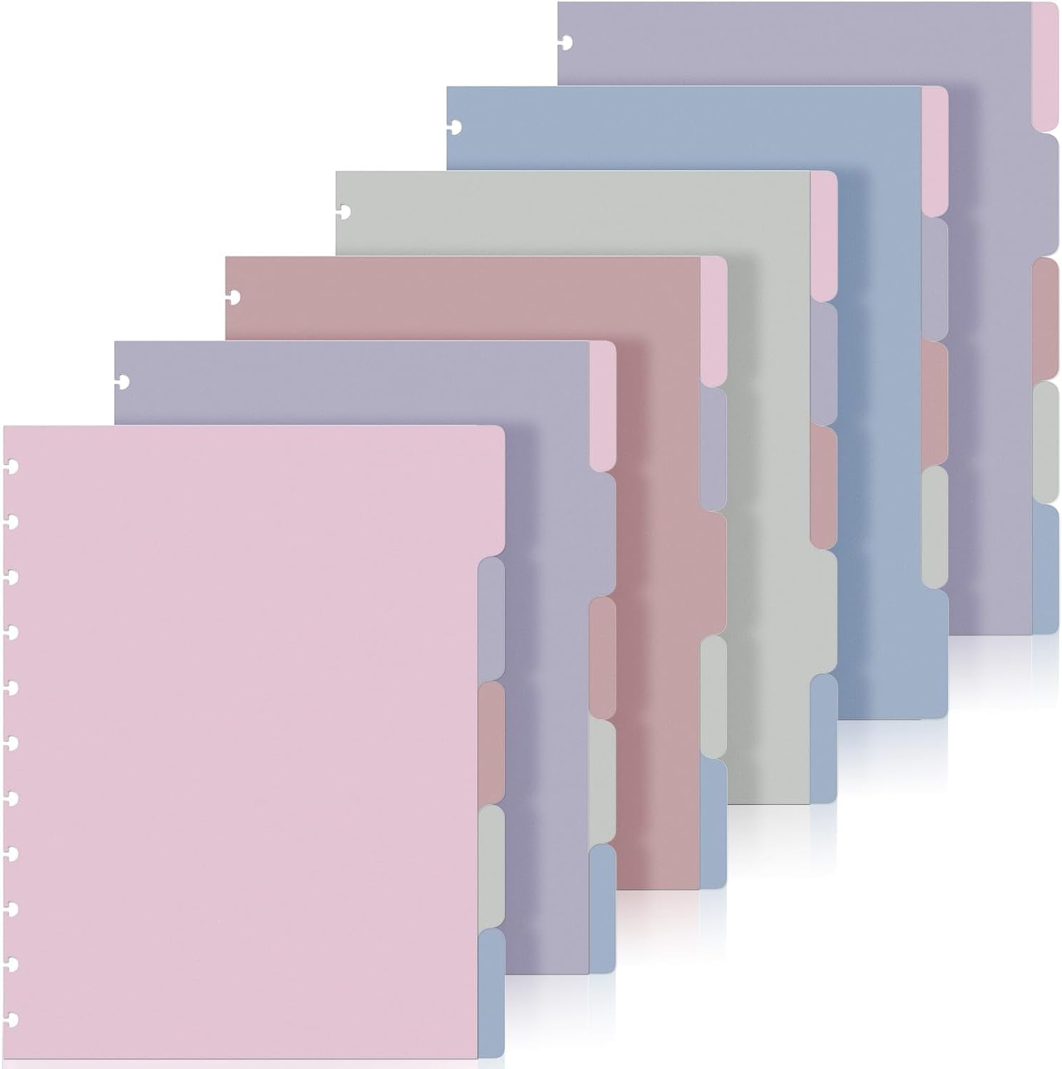 6 Sets 5 Tab Note Taking System Discbound Tab Dividers 8.5 x 11 Inch ...