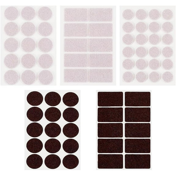 6 Sets 6 Styles Felt Furniture Pads Small Felt Protector Pads Non Slip Furniture Pads Rectangle Round Shape 3M Self-Adhesive Thick Felt Dots for Table Chair Other Surfaces Mixed Color