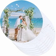 6 Sets 7.68in Sublimation Ornament Blanks Round White Puzzle Flat Circle Heat Transfer Thermal Heat Press Printing Bulk Blank Puzzles
