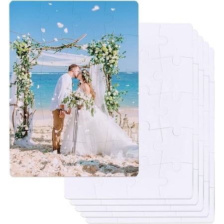 6 Sets A5 Sublimation Puzzle Blanks 5.7 x 7.8 Inches Blank Puzzle Pieces White Jigsaw Pieces Supplies for Adult Sublimation Transfer Thermal Heat Press Printing Crafts Projects 40Pcs Each Set White