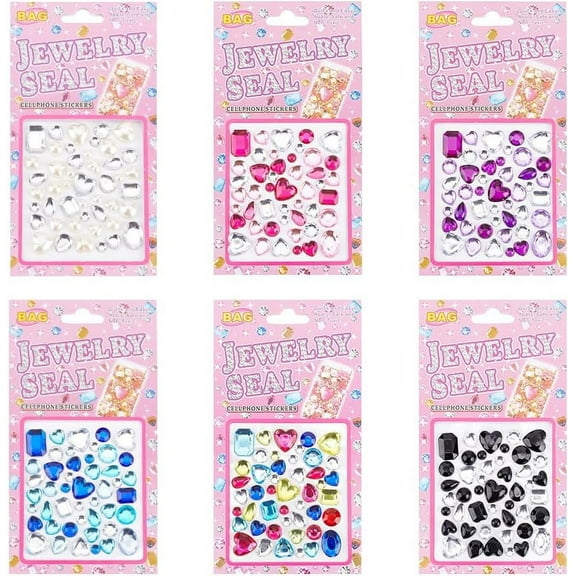 6 Sets Acrylic Rhinestone Stickers Assorted Shapes Self Adhesive Gem Stickers for Crafts Bling Craft Jewels Stick On Gems Heart Decorative Diamond Stickers for Photo Album Scrapbook for DIY