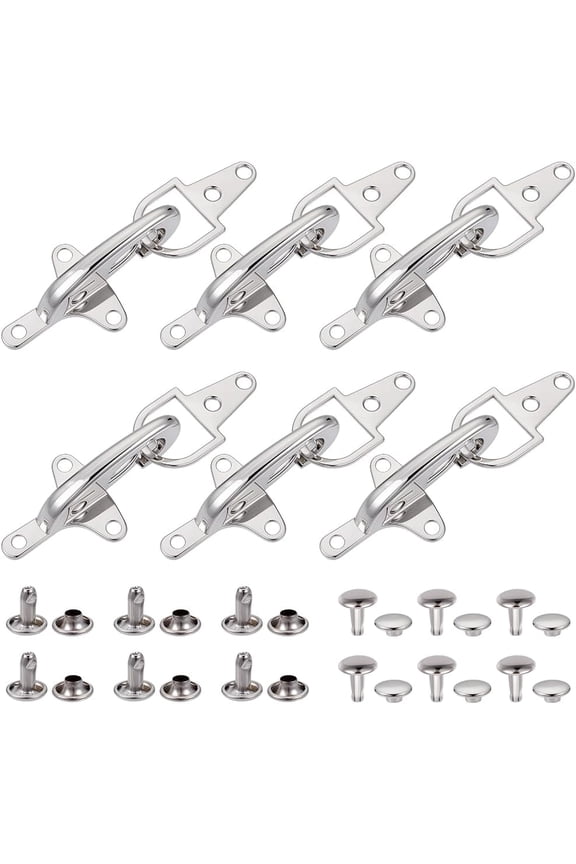 6 Sets Alloy Buckle Lobster Clasp Metal Interlocking Toggle Closure Buckle for DIY Jacket Overcoat Belt Backpack(Platinum)