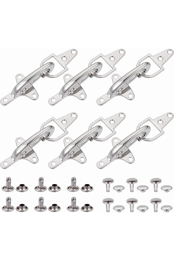 6 Sets Alloy Buckle Lobster Clasp Metal Interlocking Toggle Closure Buckle for Jacket Overcoat Belt Backpack(Platinum) Metal Gunmetal