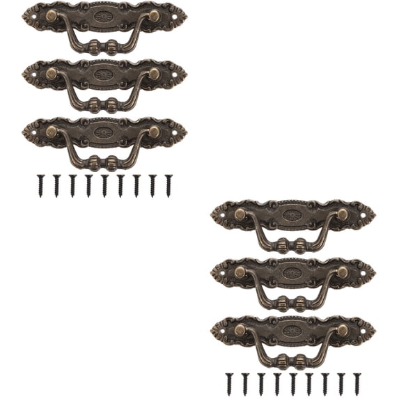 6 Sets Antique Drawer Handles Wardrobe Decorative Handles Furniture Pull Handle